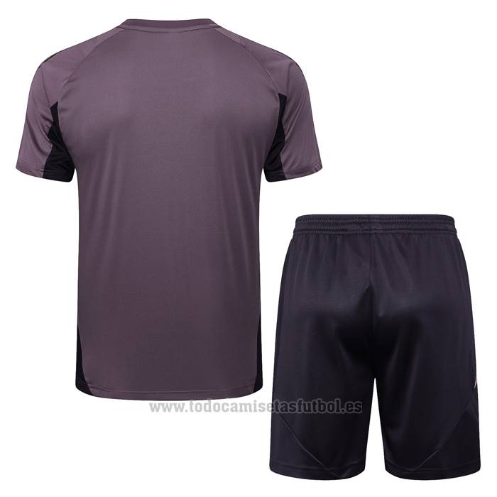 Chandal del Arsenal Manga Corta 2024-2025 Gris Purpura - Pantalon Corto